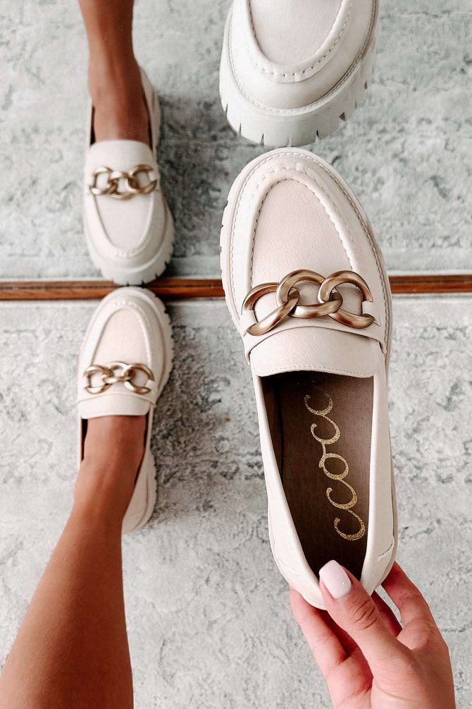 Sutton Chunky Lug Sole Loafers (Beige) ?? NanaMacs - Image 2
