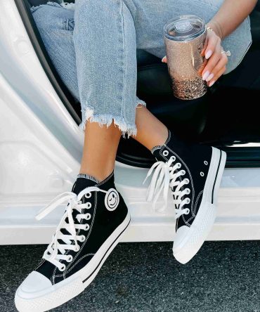 See For Yourself High-Top Canvas Sneakers (Black) ?? NanaMacs