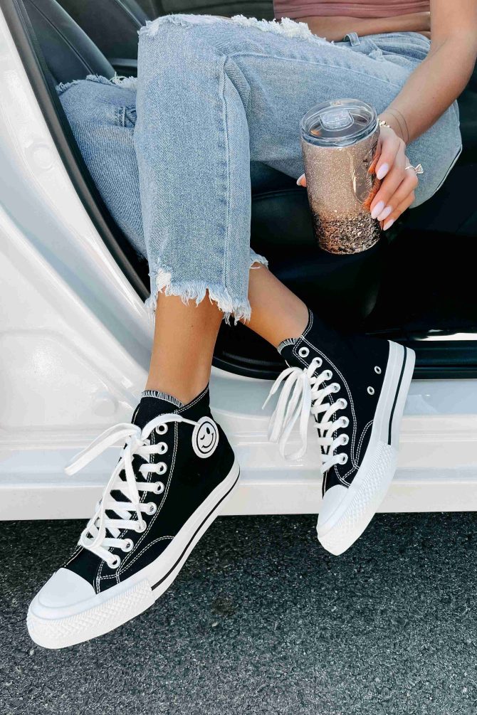 See For Yourself High-Top Canvas Sneakers (Black) ?? NanaMacs