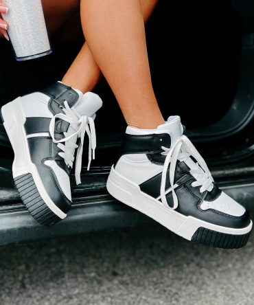 Matina High Top Sneakers (Black/White) ?? NanaMacs