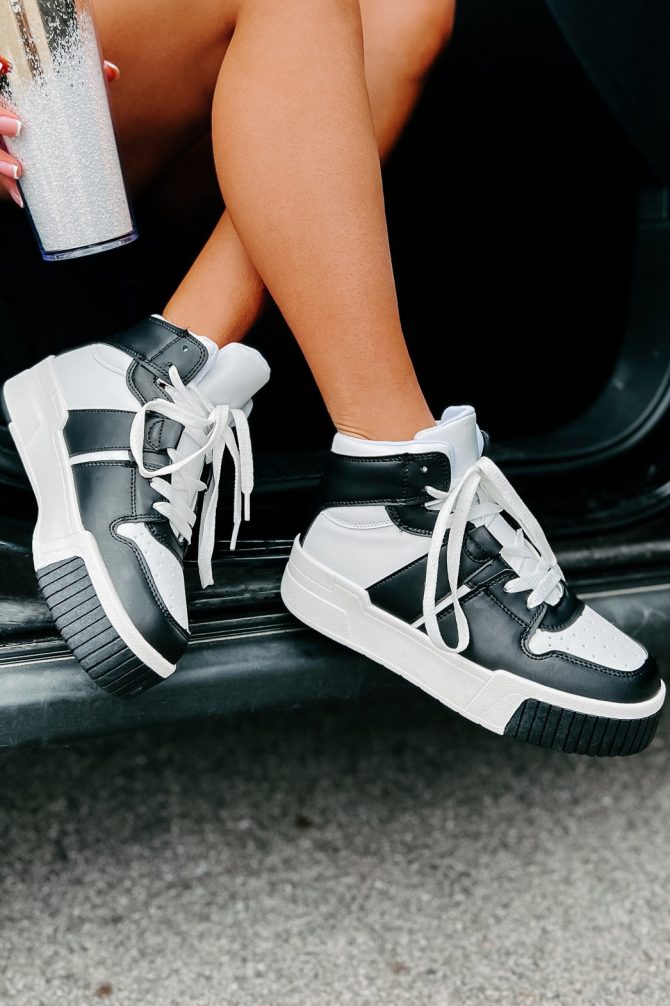 Matina High Top Sneakers (Black/White) ?? NanaMacs