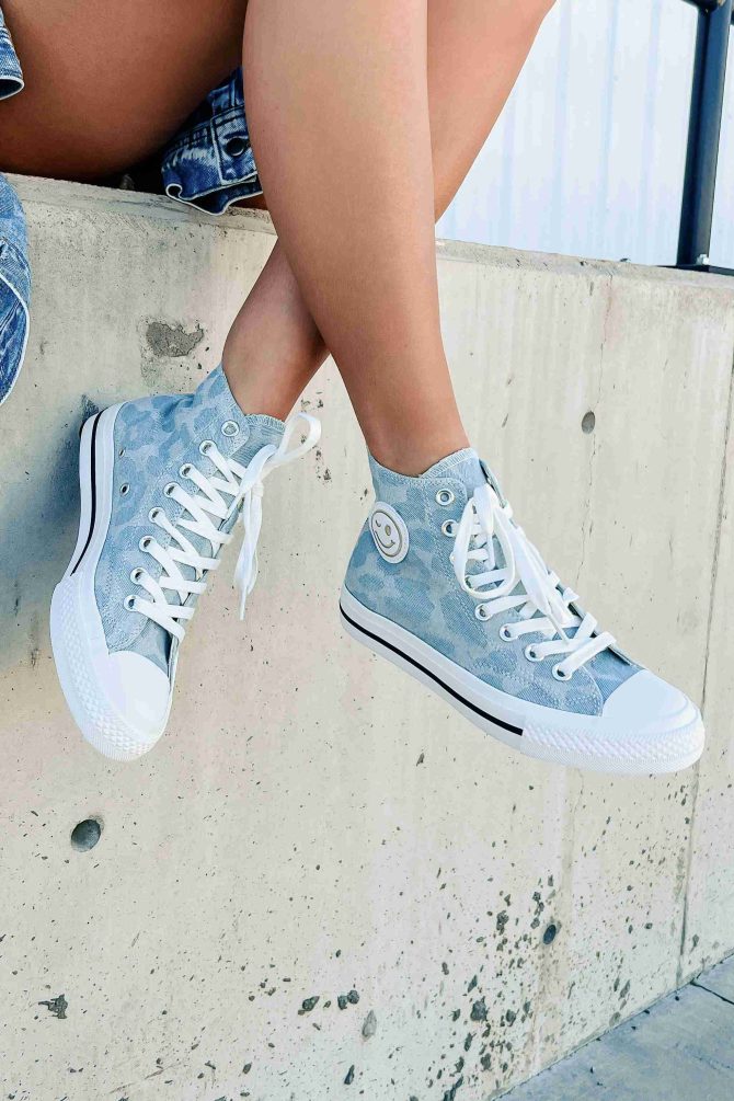 See For Yourself High-Top Canvas Sneakers (Denim Leopard) ?? NanaMacs - Image 3