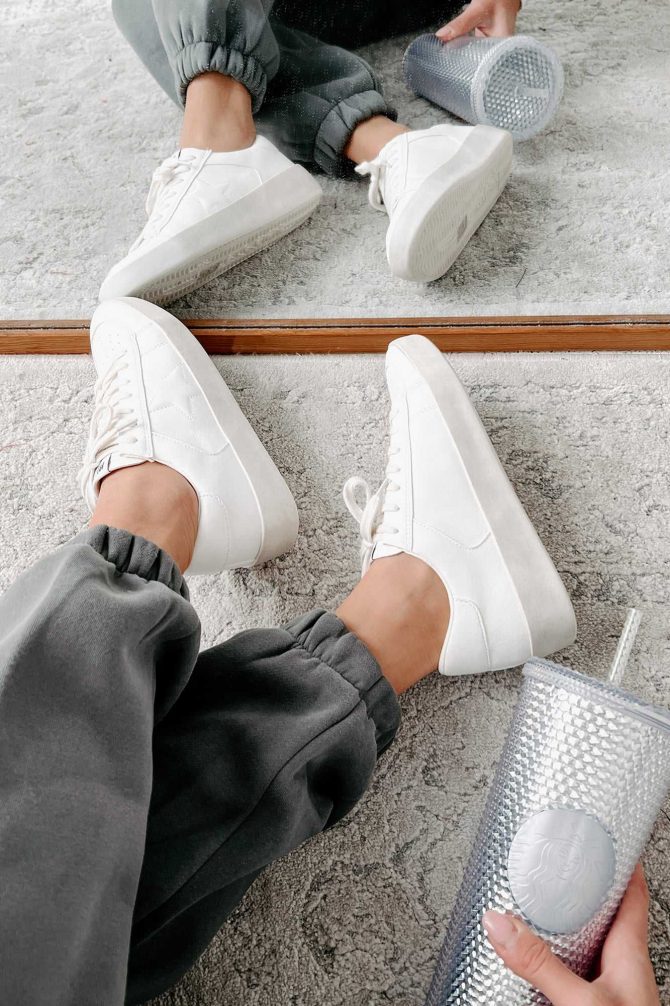 Old Friends Faux Leather Sneakers (White) ?? NanaMacs - Image 2