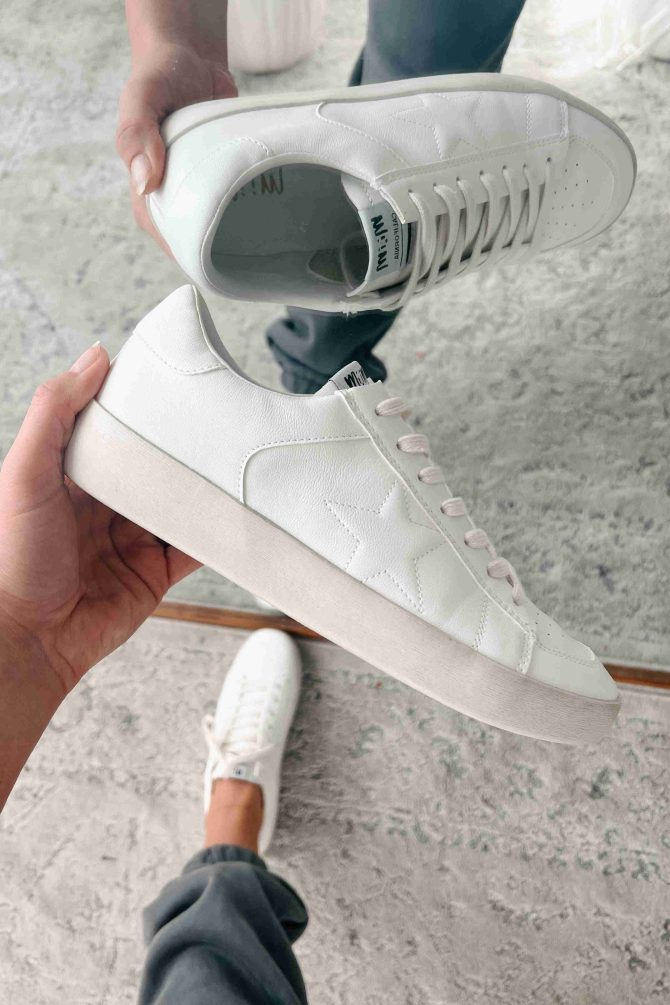 Old Friends Faux Leather Sneakers (White) ?? NanaMacs - Image 3