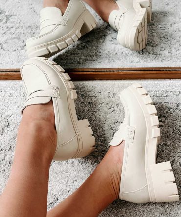 Be My Keeper Chunky Lug Sole Loafer (Ivory) ?? NanaMacs