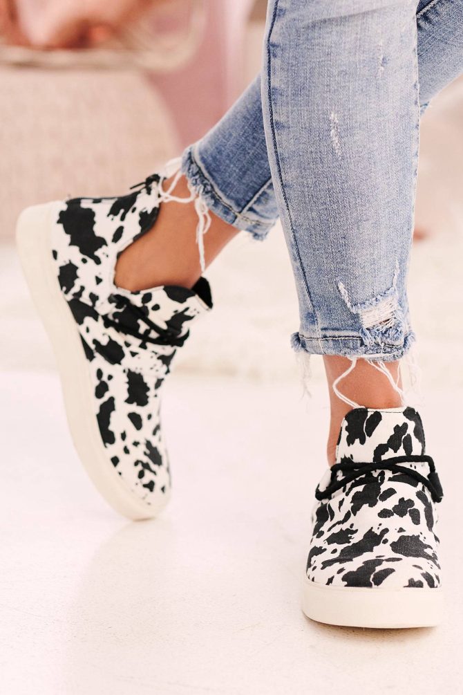 Spotted Perfection Canvas Sneakers (White/Black) ?? NanaMacs - Image 2