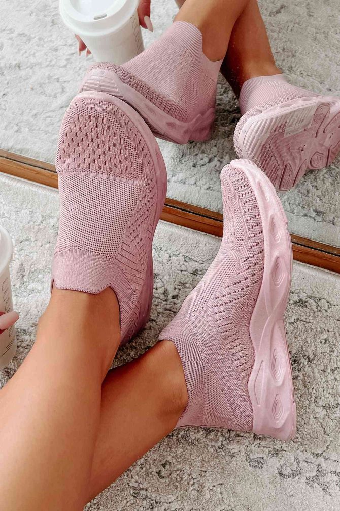Doorbuster Walking Away Knit Sneakers (Mauve) ?? NanaMacs - Image 3