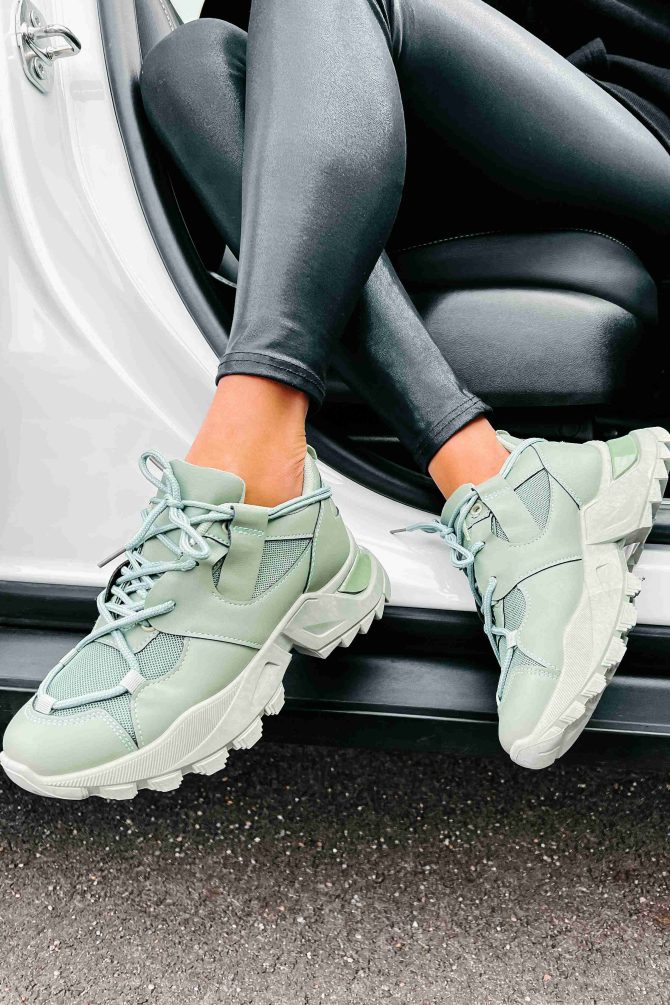 Kelia Chunky Double-Lace Sneakers (Green) ?? NanaMacs - Image 4