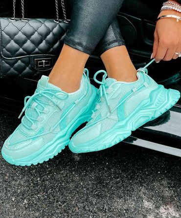 Talk Me Up Chunky Dad Sneakers (Teal) ?? NanaMacs