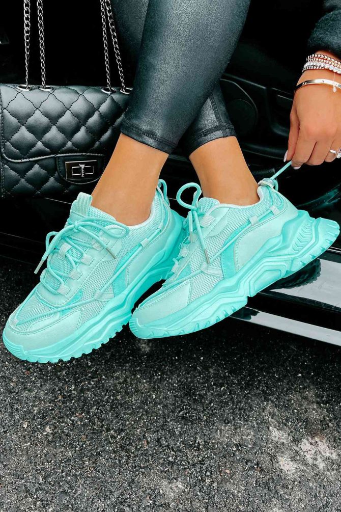 Talk Me Up Chunky Dad Sneakers (Teal) ?? NanaMacs