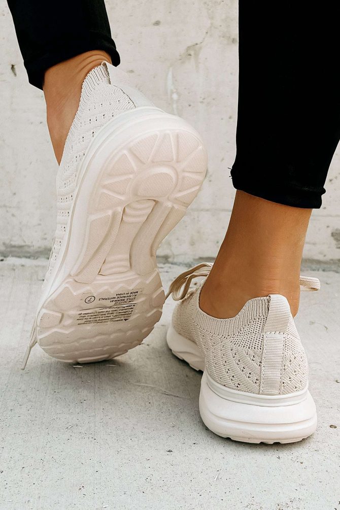 I'd Rather Walk Knit Sneaker (Taupe) ?? NanaMacs - Image 4