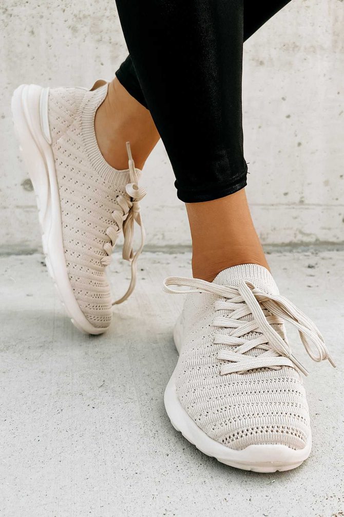 I'd Rather Walk Knit Sneaker (Taupe) ?? NanaMacs - Image 3